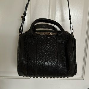 Alexander Wang Black Leather Studded Duffel Style Rocco Bag Purse